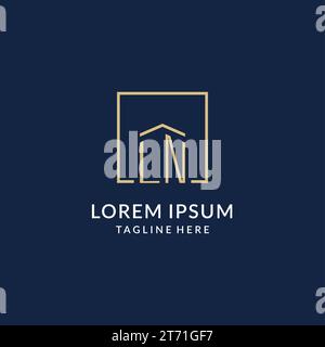 Logo initial de lignes carrées LN, graphique vectoriel de conception de logo immobilier moderne et de luxe Illustration de Vecteur