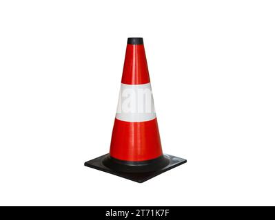 cône de signalisation isolé sur fond blanc Banque D'Images