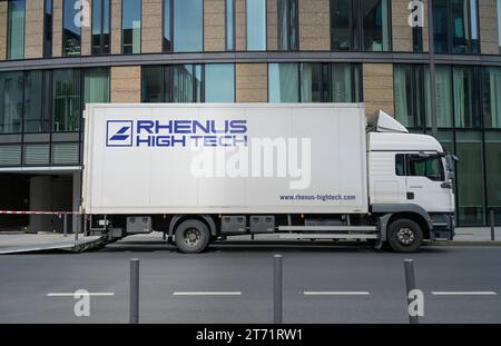 LKW, Rhenus High tech, Francfort, Hesse, Deutschland Banque D'Images