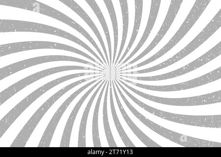 Lumière torsadée. Effets courbes rayons. Gris voyages isolés sur fond blanc. Ligne d'ondes radiales. Motif courbé. Filature comique. Résumé Illustration de Vecteur