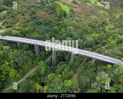 Viaduc de Meldon viaduc de chemin de fer désaffecté nr Okehampton, Devon, maintenant une piste de marche / vélo et une partie de la route de diversion Exeter-Plymouth Banque D'Images