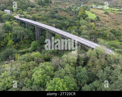 Meldon Viaduct a disused railway viaduct nr Okehampton, Devon, now a walking/cycling path & part of the potentional diversionary route Exeter-Plymouth Stock Photo