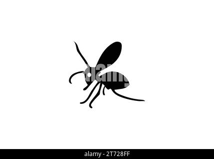 Beewolf Wasp style minimal illustration icône design Illustration de Vecteur