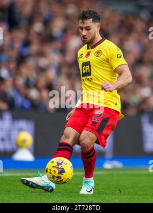 George Baldock de Sheffield United en action lors du match de Premier League à l'AMEX, Brighton et Hove. Date de la photo : dimanche 12 novembre 2023. Banque D'Images