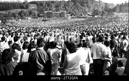 Bruce Springsteen et le E-Streetband se produisant au château de Slane en Irlande. 01-06-1985. vvbvanbree fotografie Banque D'Images