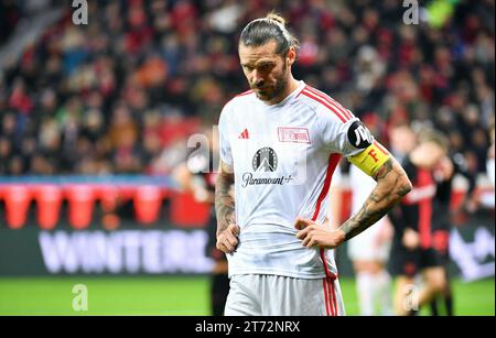 Bundesliga, BayArena Leverkusen : Bayer Leverkusen vs FC Union Berlin ; Christopher Trimmel (FCU) Banque D'Images