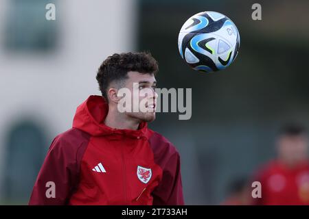 Cardiff, Royaume-Uni. 13 novembre 2023. NECO Williams du pays de Galles lors de l'entraînement de l'équipe de football du pays de Galles à Hensol, Vale of Glamorgan dans le sud du pays de Galles le lundi 13 novembre 2023. L'équipe s'entraîne avant les matchs de qualification de l'UEFA Euro 2024 contre l'Arménie et la Turquie ce mois-ci. photo par Andrew Orchard/Andrew Orchard photographie sportive/Alamy Live News crédit : Andrew Orchard photographie sportive/Alamy Live News Banque D'Images