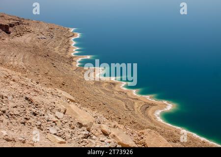 Panorama de la mer Morte Banque D'Images