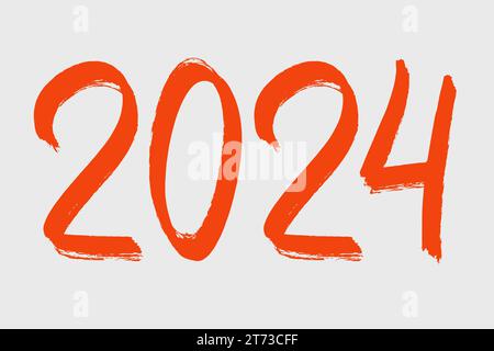 Bonne année 2024 bannière, affiche, carte de voeux Illustration de Vecteur