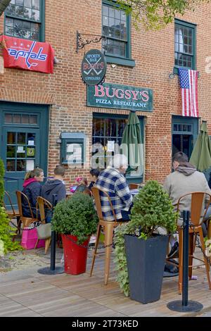 Bugsy's Pizza restaurant sur King Street dans la vieille ville Alexandria va Banque D'Images