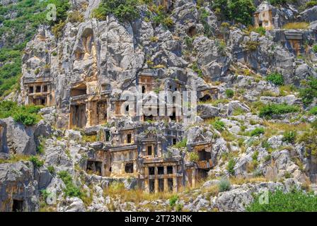 Tombeaux de Myra Rock, Demre (Turquie) Banque D'Images