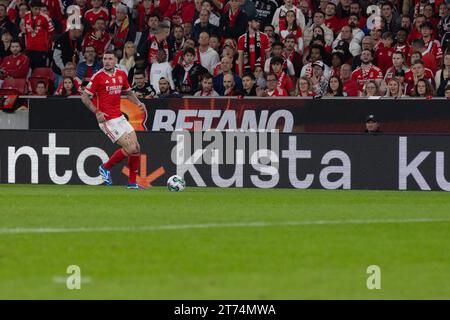 12 novembre 2023. Lisbonne, Portugal. Le défenseur de Benfica du Brésil Morato (5) en action lors du match de la Journée 11 de Liga Portugal BetClic, SL Benfica 2 vs 1 Sporting CP Credit : Alexandre de Sousa/Alamy Live News Banque D'Images