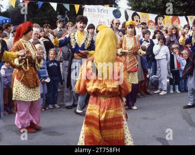 DEU, Allemagne : toboggans historiques des années 84-85 r, région de la Ruhr. Ostermaersche Ruhr 1984-5 .mouvement de la paix Banque D'Images