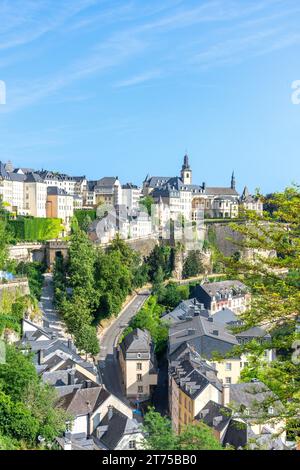 Quartier Grund du chemin de la Corniche, quartier Grund, ville de Luxembourg, Luxembourg Banque D'Images