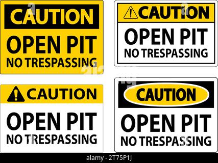 Panneau d'avertissement Pit ouverte - pas de pénétration Illustration de Vecteur