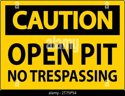 Panneau d'avertissement Pit ouverte - pas de pénétration Illustration de Vecteur