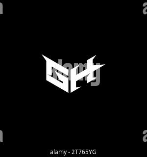 Logo de l'emblème GH Premium concept initial d'eSport et de conception de jeu Illustration de Vecteur