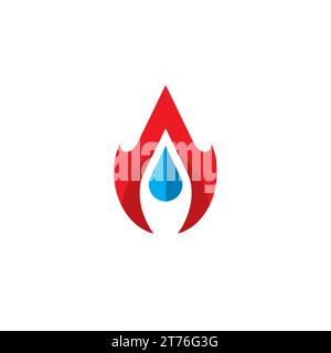 Logo Fire Water. Logo lettre A. Illustration de Vecteur