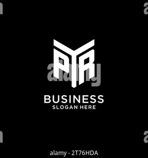 Logo initial de miroir de PR, graphique vectoriel de style de conception initial de monogramme créatif audacieux Illustration de Vecteur