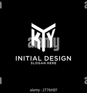 Logo initial de miroir de KY, graphique vectoriel de style de conception initial de monogramme créatif audacieux Illustration de Vecteur