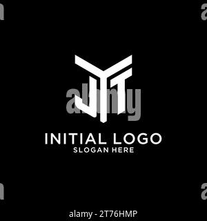 Logo initial de miroir JT, graphique vectoriel de style de conception initiale de monogramme créatif audacieux Illustration de Vecteur