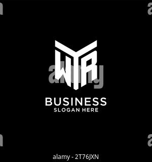 WR miroir logo initial, graphique vectoriel de style de conception initiale monogramme créatif audacieux Illustration de Vecteur