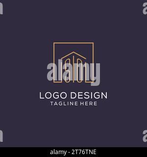 Initial SO logo avec des lignes carrées, design graphique vectoriel de logo immobilier de luxe et élégant Illustration de Vecteur