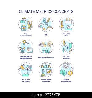 Jeu d'icônes de ligne fine modifiable représentant les mesures climatiques Illustration de Vecteur