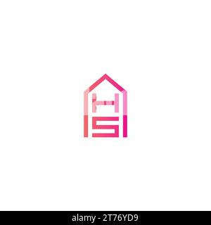 Logo HS Home Design simple. Icône lettre HS Illustration de Vecteur