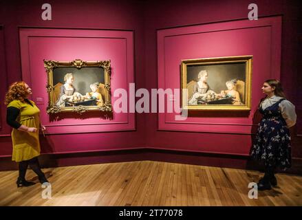 Londres, Royaume-Uni. 14 novembre 2023. Pour la première fois en 250 ans, Discover Liotard & The Lavergne Family Breakfast réunit le chef-d’œuvre pastel de l’artiste suisse Jean-Etienne Liotard (1702-1789), peint à Lyon en 1754, avec l’exemplaire à l’huile c 1773 (exposé au public pour la première fois) il a terminé à Londres près de vingt ans plus tard.16 novembre 2023 - 3 mars 2024 Sunley Room entrée libre. Crédit : Paul Quezada-Neiman/Alamy Live News Banque D'Images
