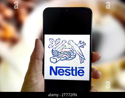 SUQIAN, CHINE - 14 NOVEMBRE 2023 - illustration Nestlé, ville de Suqian, province du Jiangsu, Chine, 14 novembre, 2023. Banque D'Images