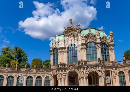 Dresde, Allemagne - 10 août 2023 : Wallpavillon à Zwinger, complexe palatial à Dresde Banque D'Images