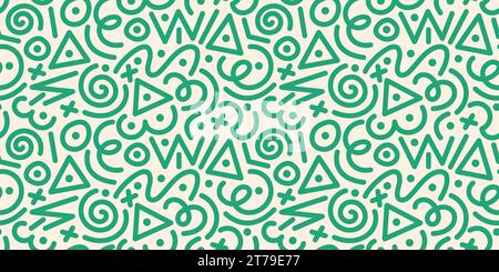 Jeu de formes de doodle de ligne abstraite de couleur amusante Illustration de Vecteur