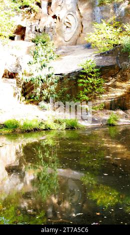 Monument à l'oreille de Bretschneider à Lipnice nad Sazavou, République tchèque, 27 septembre 2023. National Eavesdrop Monument, a été créé dans l'inondation Banque D'Images