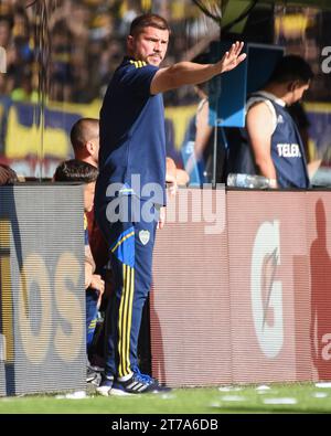 Mariano Herron entraîneur de Boca Juniors lors du match de Liga Argentina entre CA Boca Juniors et Newell’s joué au stade la Bombonera le 12 novembre 2023 à Buenos Aires, Espagne. (Photo Santiago Joel Abdala / PRESSINPHOTO) Banque D'Images