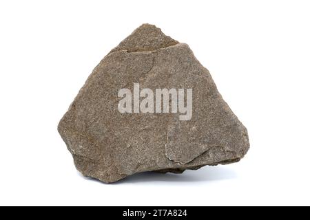 Le grès est une roche sédimentaire clastique composée de grains de quartz. Cet échantillon provient de Cardona, Barcelone, Catalogne, Espagne. Banque D'Images