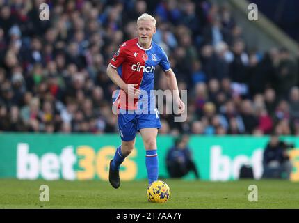 Will Hughes de Crystal Palace. - Crystal Palace v Everton, Premier League, Selhurst Park Stadium, Croydon, Royaume-Uni - 11 novembre 2023. Usage éditorial uniquement - des restrictions DataCo s'appliquent. Banque D'Images