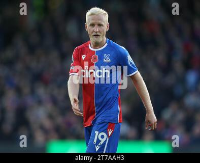 Will Hughes de Crystal Palace. - Crystal Palace v Everton, Premier League, Selhurst Park Stadium, Croydon, Royaume-Uni - 11 novembre 2023. Usage éditorial uniquement - des restrictions DataCo s'appliquent. Banque D'Images