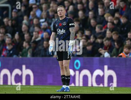 Jordan Pickford d'Everton. - Crystal Palace v Everton, Premier League, Selhurst Park Stadium, Croydon, Royaume-Uni - 11 novembre 2023. Usage éditorial uniquement - des restrictions DataCo s'appliquent. Banque D'Images