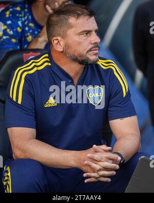 Mariano Herron entraîneur de Boca Juniors lors du match de Liga Argentina entre CA San Lorenzo et Boca Juniors a joué au Pedro Bidegain Stadium le 8 novembre 2023 à Buenos Aires, Espagne. (Photo Santiago Joel Abdala / PRESSINPHOTO) Banque D'Images