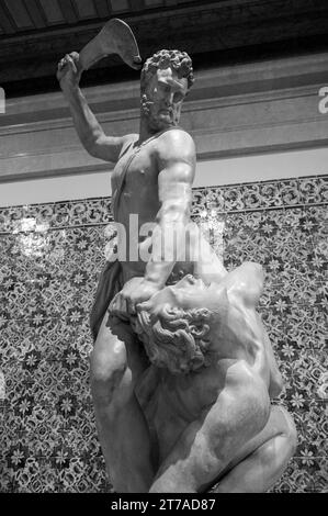 Samson tuant un Philistin (Angleterre, vers 1695). Plomb plâtré. Cette pièce est d'après un original de Giambologna (1529-1608), Banque D'Images