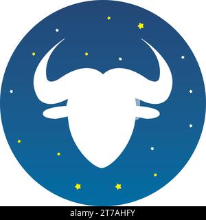 Taurus isolé silhouette animale zodiaque signe vecteur Illustration de Vecteur