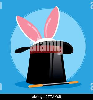 Lapin dans un chapeau professions magiciennes concept illustration vectorielle Illustration de Vecteur