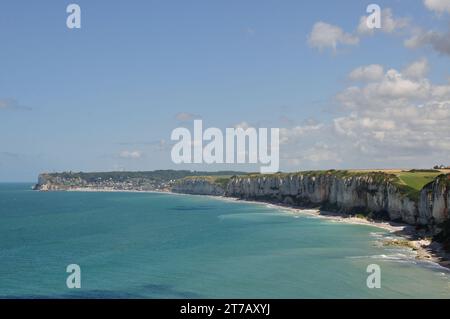 Nahe der kleinen Ortschaft Yport an der Küste der Normandie knn man wunderbar oberhalb der Steilküste wandern und wunderschöne Ausblicke genießen. - N Banque D'Images