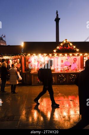 Trafalgar Square, Londres, Royaume-Uni. 14 novembre 2023. Le marché de Noël à Trafalgar Square. Crédit : Matthew Chattle/Alamy Live News Banque D'Images