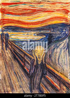 'Le crim' créé par l'artiste norvégien Edvard Munch en 1893 Illustration de Vecteur