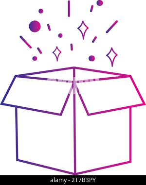 Vecteur d'icône magique de boîte vide isolée Illustration de Vecteur