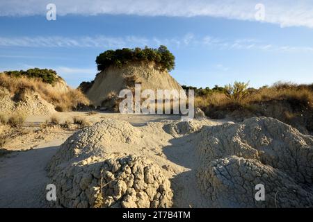 Formations de Gully près d'Aliano, Basilicate, Italie Banque D'Images