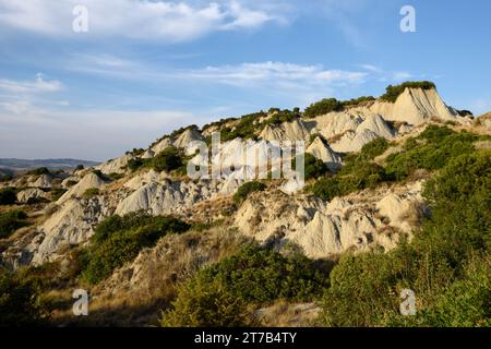 Formations de Gully près d'Aliano, Basilicate, Italie Banque D'Images