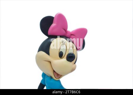 Minnie Mouse sur un fond blanc isolé. Banque D'Images